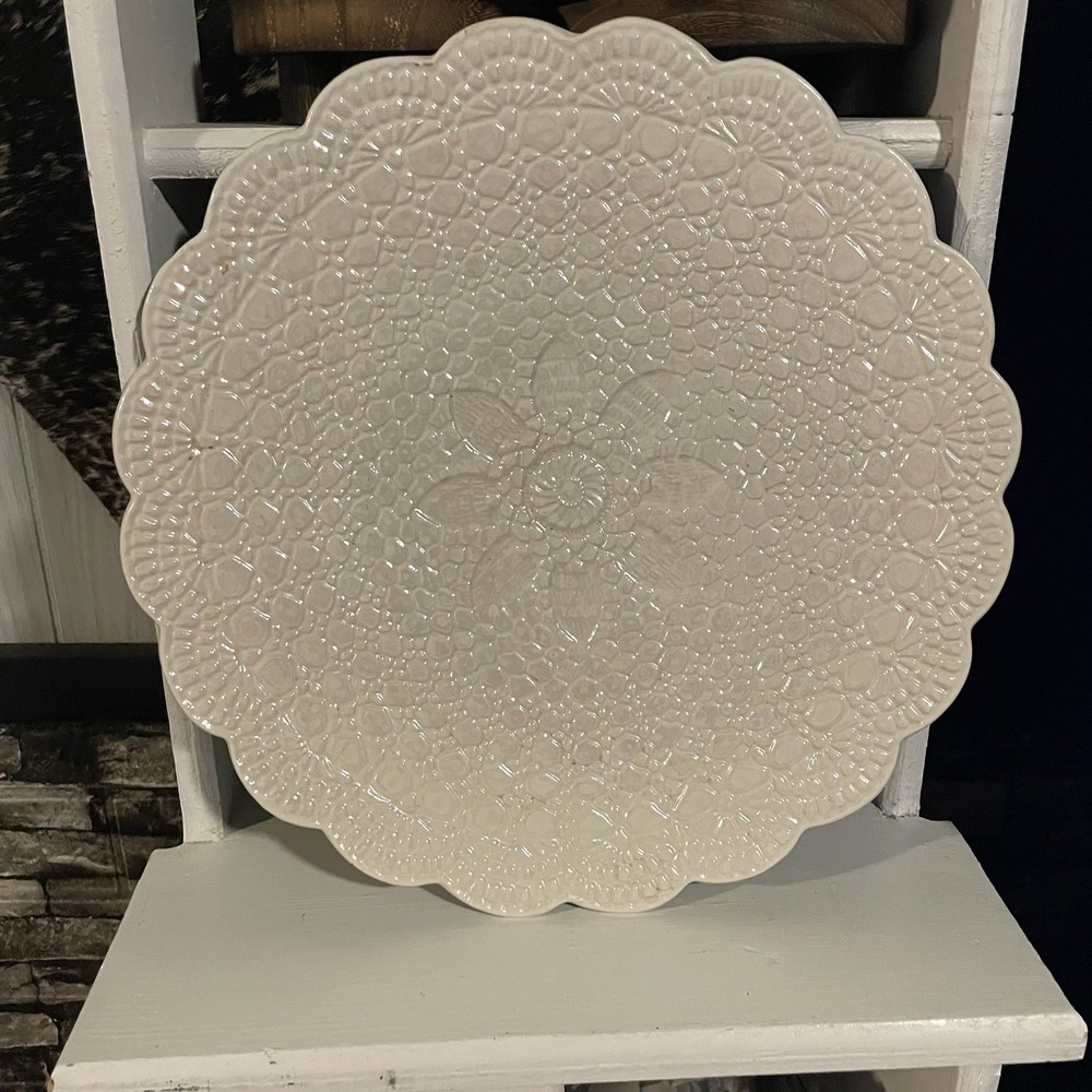 Bath & Body Works 13½" Large Decorative Pearl Iridescent Ceramic Plate